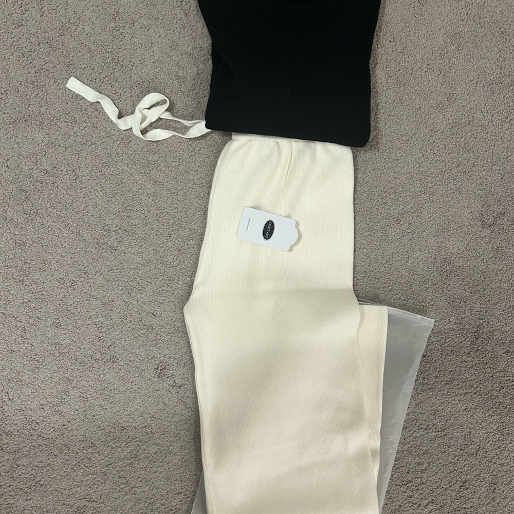 Today’s deal-NWT-Cream Knit Wide Leg Pants | One Size | Korean Style | New